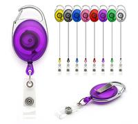 Purple YoYo Retractable Reel Holder - by Lanyards Tomorrow Extending extendable Ski ID Identification Pass Badge Card Holders Security Access Control Carabiner with Metal Back Belt Clip Yo Yo | 1pc