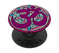Purple Zen Energy Green Mindfulness Hindu Om Symbol Mandala PopSockets Adhesive PopGrip