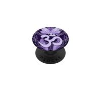 Purple Zen Energy Waves Mindfulness Flow Hindu Om Symbol PopSockets Adhesive PopGrip