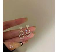Purple Zircon Silver Color Hollow Butterfly Tassel Earrings For Women Fashionable Daily Accessory Party Jewelry Birthday
