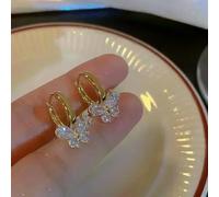 Purple Zircon Silver Color Hollow Butterfly Tassel Earrings For Women Fashionable Daily Accessory Party Jewelry Birthday