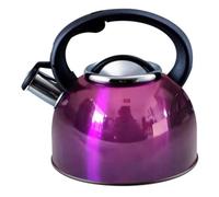 Purple2.5L Stainless Steel Whistling Kettle - Suitable for Fishing, Camping, Hiking, Indoor & Outdoor | Camping Kettle for Gas Stove, Electric Stove, Camp Fire | Lightweight