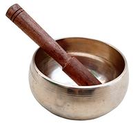 Purpledip Bell Metal Singing Bowl: Dhyana Musical Instrument For Meditation, 3.5 Inches, Gold (12397)