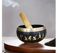Purpledip Bell Metal Singing Bowl 'Yogi': Buddhist Tibetan Musical Instrument for Meditation Prayers (12041)