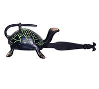 Purpledip Brass Antique Finish Lock (Padlock) & Push Key: Unique Tortoise Or Turtle Design (10370)