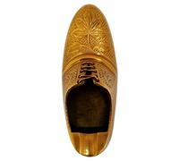 Purpledip Brass Ashtray 'Kick the Butt': Funky Vintage Shoe Shaped Ash Tray for Cigarette Smokers (11663)