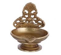 Purpledip Brass Diya Deepak in Urli Shape: Big Sized Oil Lamp for Festive Décor Gift (10955)