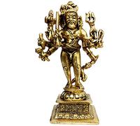 Purpledip Brass Idol Kaal Bhairava, Avatar of Siva: Rare Collectible Statue of Mahakala Bhairav, Hindu Tantric Deity (12073)
