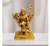 Purpledip Brass Statue Lord Shani Dev: Hindu Saturn God of Anger (11431)