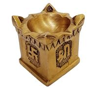 Purpledip Brass Tulsi Thulasi Diya: Holy Oil Lamp Deepak for Home Temple (12421)