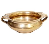 Purpledip Brass Urli: Small Decorative Bowl for Water, Floating Candles, Flower Petals Or Diya (12062)