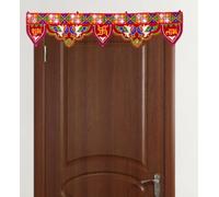 Purpledip Cotton Bandhanwar (Bandharwal Toran) 'Monsoon Melee': Door Hanging Window Valance Tapestry; Ethnic Indian Decor (12446D)