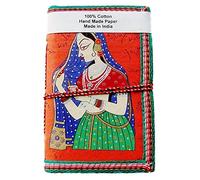 Purpledip Handmade Paper Journal Diary Notebook Indian Folk Lady Ragini: Stitched In Traditional Indian Style (10406)