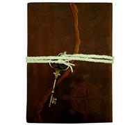 Purpledip Leather Diary 'Explorer's Key': Handmade Paper Journal for Corporate Gift or Personal Memoir (11688)