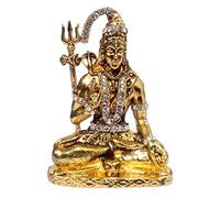 Purpledip Metal Idol Siva Mahadev: Glittering Stones Statue (11848)