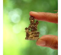 Purpledip Rare Miniature Statue Green Tara, Unique Collectible Gift (11411)