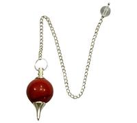 Purpledip Red Jasper Ball Pendulum: Reiki Healing Dowsing Divination Crystal Stones Pendant (11683)