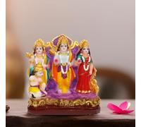 Purpledip Resin Majestic Statue: Ram Darbar with Rama, Sita, Lakshman, & Hanuman (12709)