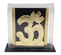 Purpledip Resin Om Aum Figurine: Sacred Incantation Statue For Car Dashboard Or Home Temple (10944A)