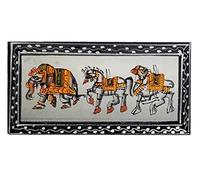 Purpledip Silk Cloth Painting: Collectible Indian Miniature Art For Decoration Or For Use As A Greeting Card (12481B)