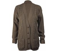 Purple Hanger Women's Knit Sweater Cardigan Top – Plus Size – Mocha 20-22