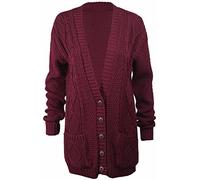 PurpleHanger Women's Knit Sweater Cardigan Top Plus Size, Red, 14