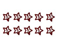 PURPLELILY 10 Pack Metal Hair Clip Set - Small Red Hair Barrettes Hair Pins - Women, Kids - Star, Classic Style - 1.44" (Drip shape), 1.18" (Star shape) - 10pcs