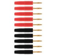 PURPLELILY 10pcs 2mm Wire Cord Solder Type Male Banana Plug Connector Musical Cable Pin Adapter Gold Plated Drive Line Adapter