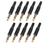 PURPLELILY 10PCS 3.5mm 4 Stereo Headset Plug Outlet Adaptor Connector