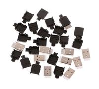 PURPLELILY 10Sets Type A USB 4 Pin Male Socket Kit Connector Plug Termination For S Banana Cable Connector Plug Screw Solder Bucket Adapter Socket Cord Pigtail Cable Bulkhead Panel Female