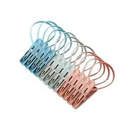 PURPLELILY 12pcs Clothes Pins With Rope For Clothesline Drying Clothing Clips Pegs Small Clothespins For Hanging Pictures