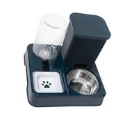 PURPLELILY 2IN1 Automatic Feeder For Small Dog Cats Food Double Bowl Food Container And Water Dispenser Pet Dishware Automatic Dog With Water Dispenser Stainless Steel Pet