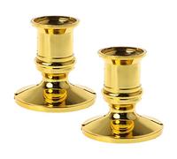 PURPLELILY 2pcs Gold Plated Candle Base Holder Candlestick Stand