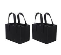 PURPLELILY 2Pcs Heavy-Duty Wine Tote Bags with 6 Protective Slots Reinforced Base & Lining for Champagne Beer Transport (119 Chars) Protective Felt Wine Carriers with Dividers