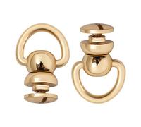 PURPLELILY 2Pieces 360 Degree Rotating Metal Studs Rivets D Rings Replacement For Leather Bag Belt Collar Crafting