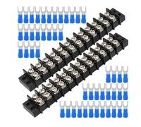 PURPLELILY 2Pieces Double Row Screw Circuits Blocks 20-30.0A for Electronics and Machine Wiring Solution Industrial Equipment