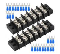 PURPLELILY 2Pieces Double Row Screw Circuits Blocks 20-30.0A for Electronics and Machine Wiring Solution Industrial Equipment