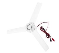 PURPLELILY 3 Leaves 12V Ceiling Fan Air Cooler Hanging Battery Powered 19.6inch Tent Fans For Camping Outdoor Dormitory Home Bed Wall Fan