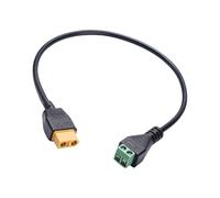 PURPLELILY 30CM Charging Adapter Cable Female To 2-Pin Connector With Quick Connection Green Terminaled Extension Cable