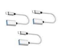 PURPLELILY 3Pcs / Set Type C to USB 2.0 Female Cable for Phone Tablet Connection U Disk Keyboards with Braided Design Usb C to Female Converters Cord