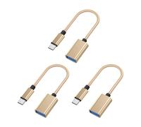 PURPLELILY 3Pcs / Set Type C to USB 2.0 Female Cable for Phone Tablet Connection U Disk Keyboards with Braided Design Usb C to Female Converters Cord