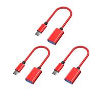 PURPLELILY 3Pcs / Set Type C to USB 2.0 Female Cable for Phone Tablet Connection U Disk Keyboards with Braided Design Usb C to Female Converters Cord