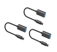 PURPLELILY 3Pcs / Set Type C to USB 2.0 Female Cable for Phone Tablet Connection U Disk Keyboards with Braided Design Usb C to Female Converters Cord