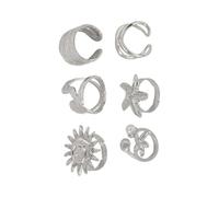 PURPLELILY 4Pcs Set Creative Scallops Starfishes Open Rings For Women And Men Adjustable Knuckles Jewelry In Gold/Silver Color Goth Jewelry