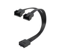 PURPLELILY 4Pin PWMs Fan Cable 1 To 2 Ways Splitter Black Sleeved 13cm Extension Connectors PWMs Extension PWM Fan Splitter