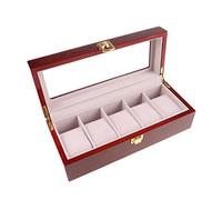 PURPLELILY 5 Slots Display Watch Boxes Wood Watch Storage Boxes for Case with Lock New Wooden Watch Gift Jewelry Box Watch Case Press Rectangular Dies