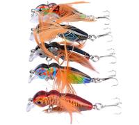 PURPLELILY 5Pcs Minnow Sinking Fishing Lures Simulation Ants Hard Baits Artificial Baits Tassels Crankbait Swimbait Artificial Crankbait Hard Baits