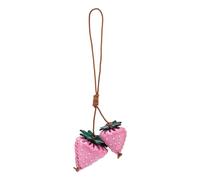 PURPLELILY Aesthetic Keychains Purse Handbag Backpack Bag Pendant Charms Leather Strawberry Keychains Car Keyring For Women Keychain Bag