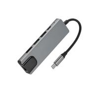PURPLELILY Aluminum USB C Dock 5 Port 40K30Hz HDTV RJ45 Networking USB2.0 USB3.0 PD100W Adapters for Business Professional Aluminum Multiple Port Type C Dock