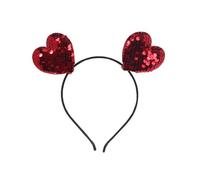 PURPLELILY Bouncing Sequins Heart Shape Hair Hoop Valentine's Day Carnivals Headpiece Proms Party Cosplay Tool For Adult Unisex Spring Headbands For Women Stretchy Spring Headbands For Girls